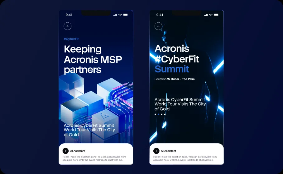 Acronis CyberFit Summit landing pages