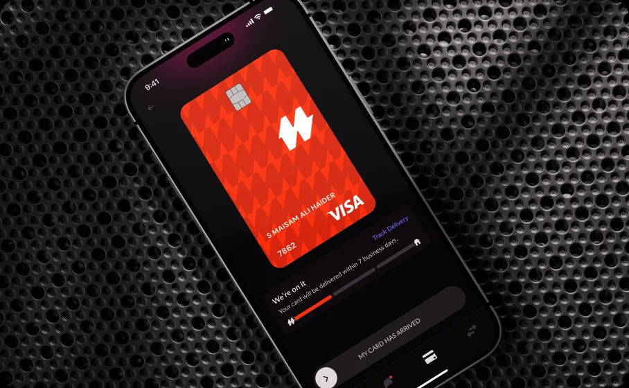 Nayapay wallet app with the new brand card