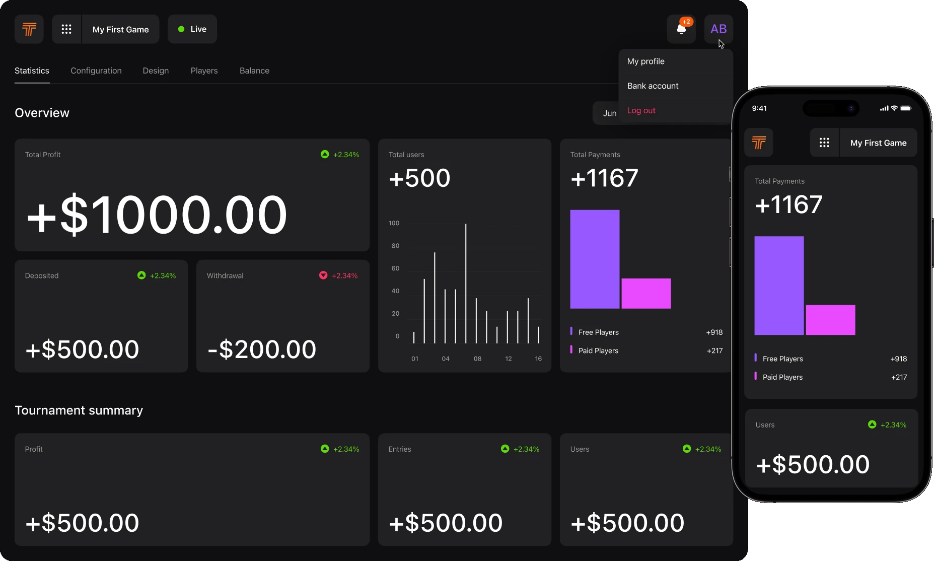 Dashboard and mobile app built by designers with AI agents