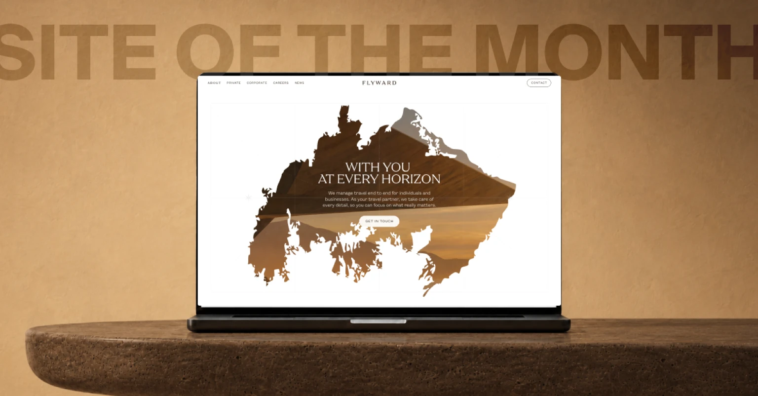 Flyward travel website and brand presentation