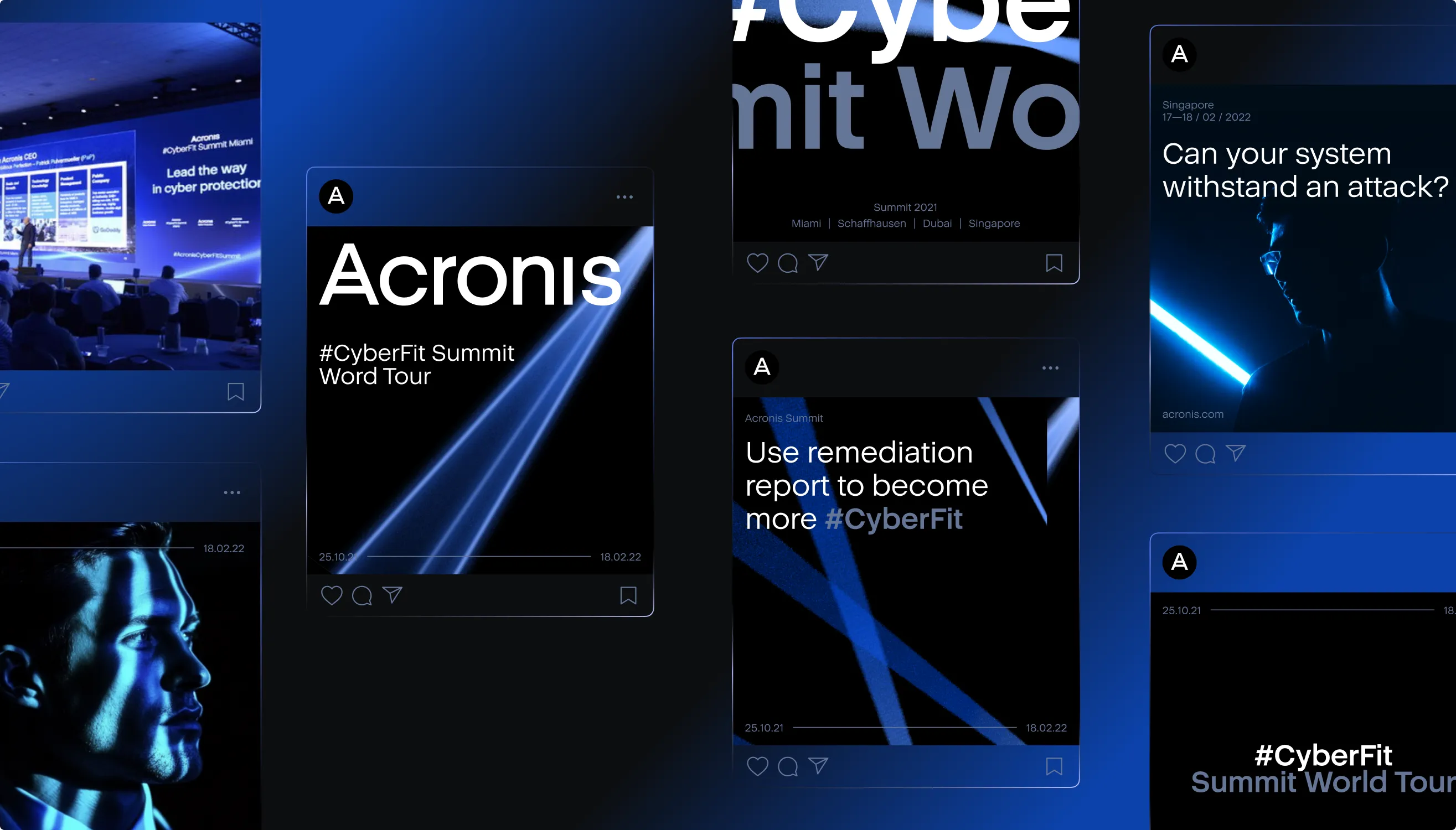 Acronis summit badges and lanyards