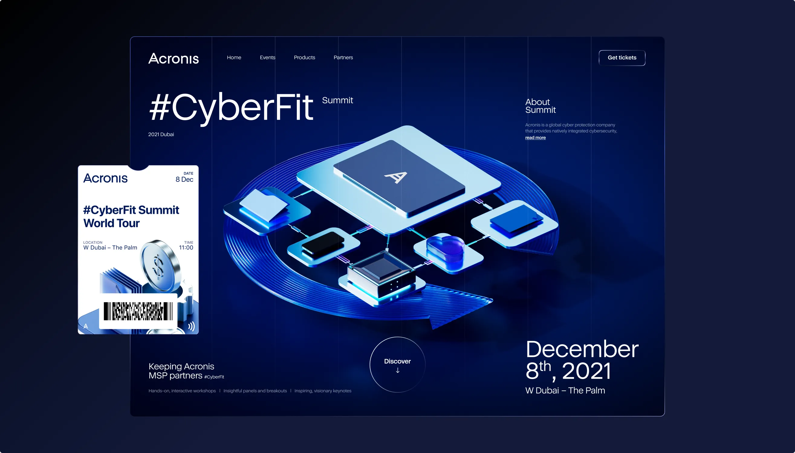 Acronis summit website on desktop