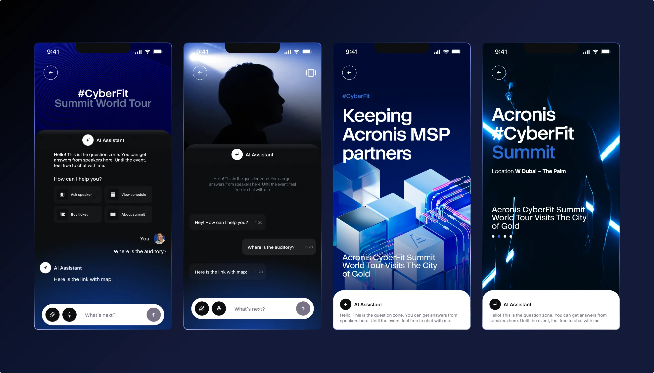 Acronis summit app screens