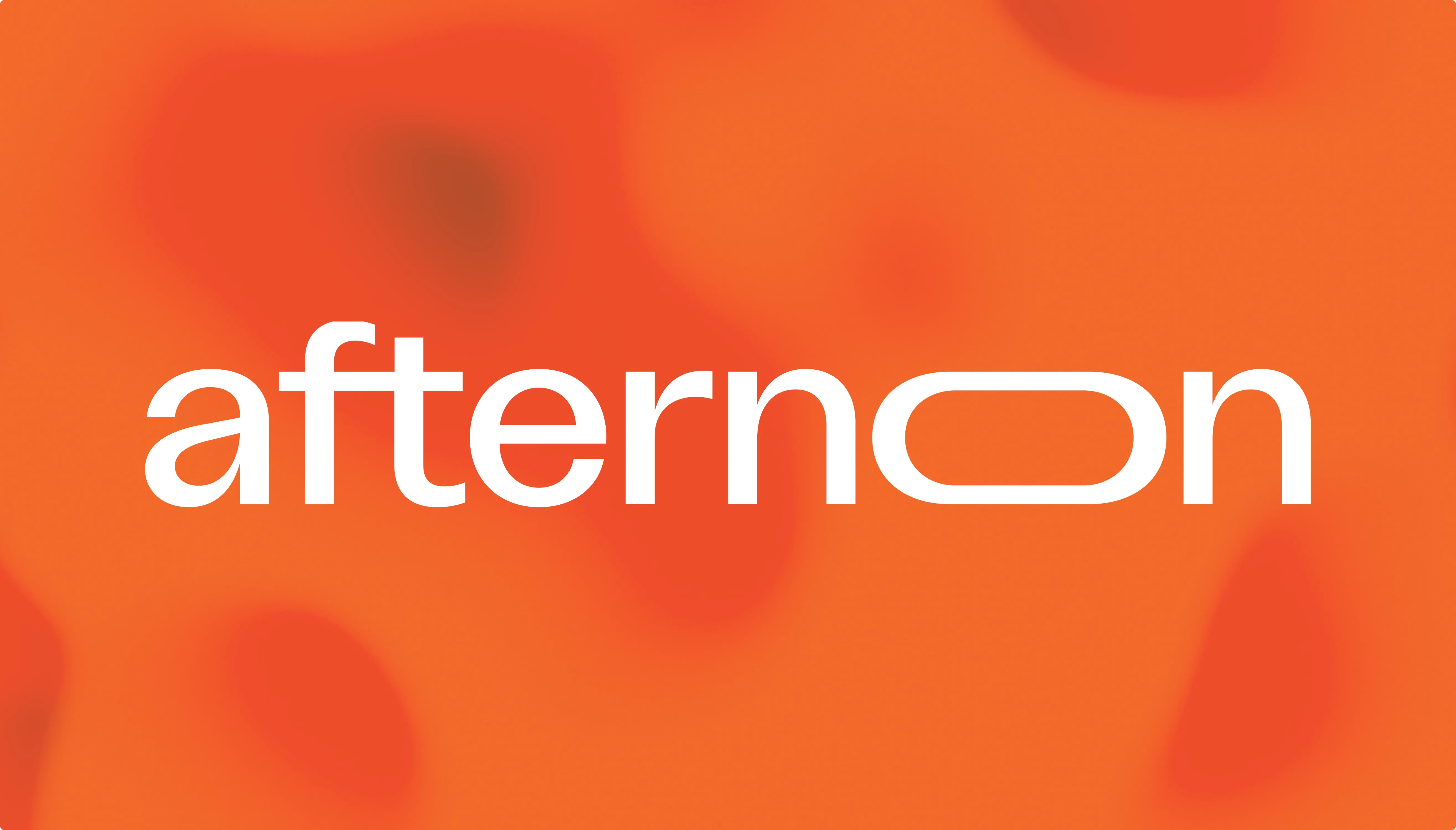 The afternoon wordmark in white on a soft orange gradient
