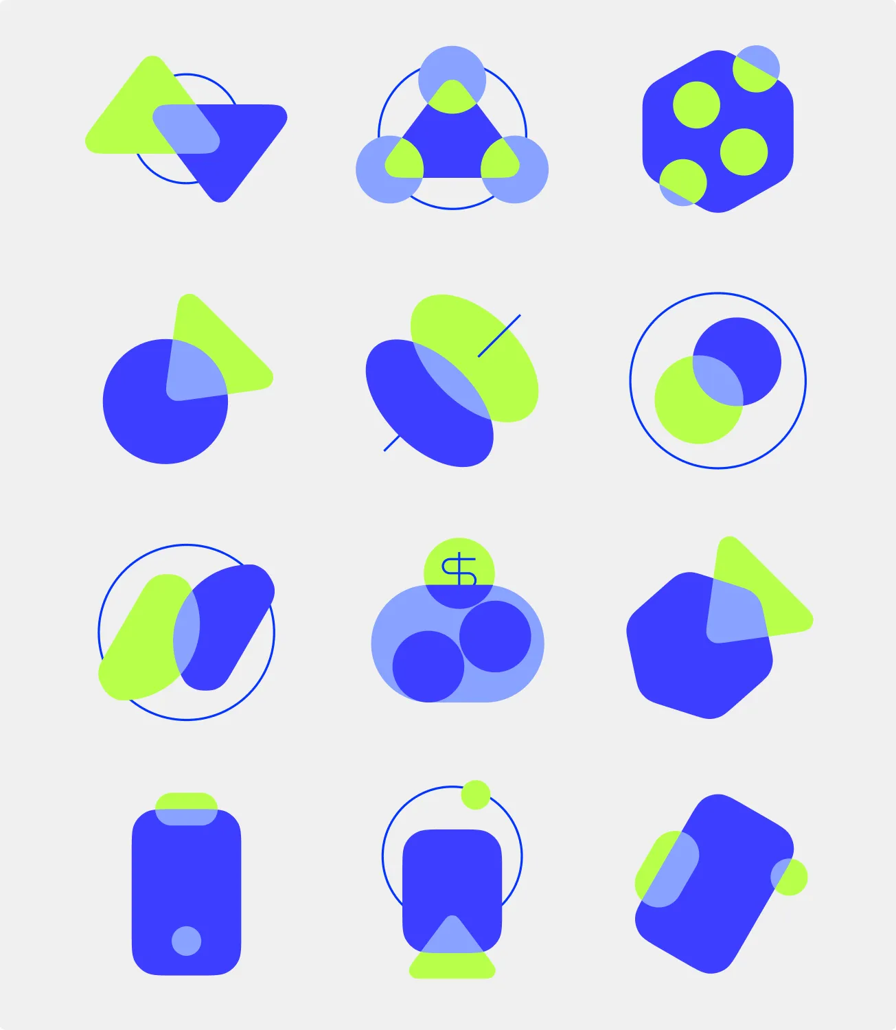 Chuck colorful icon system on white