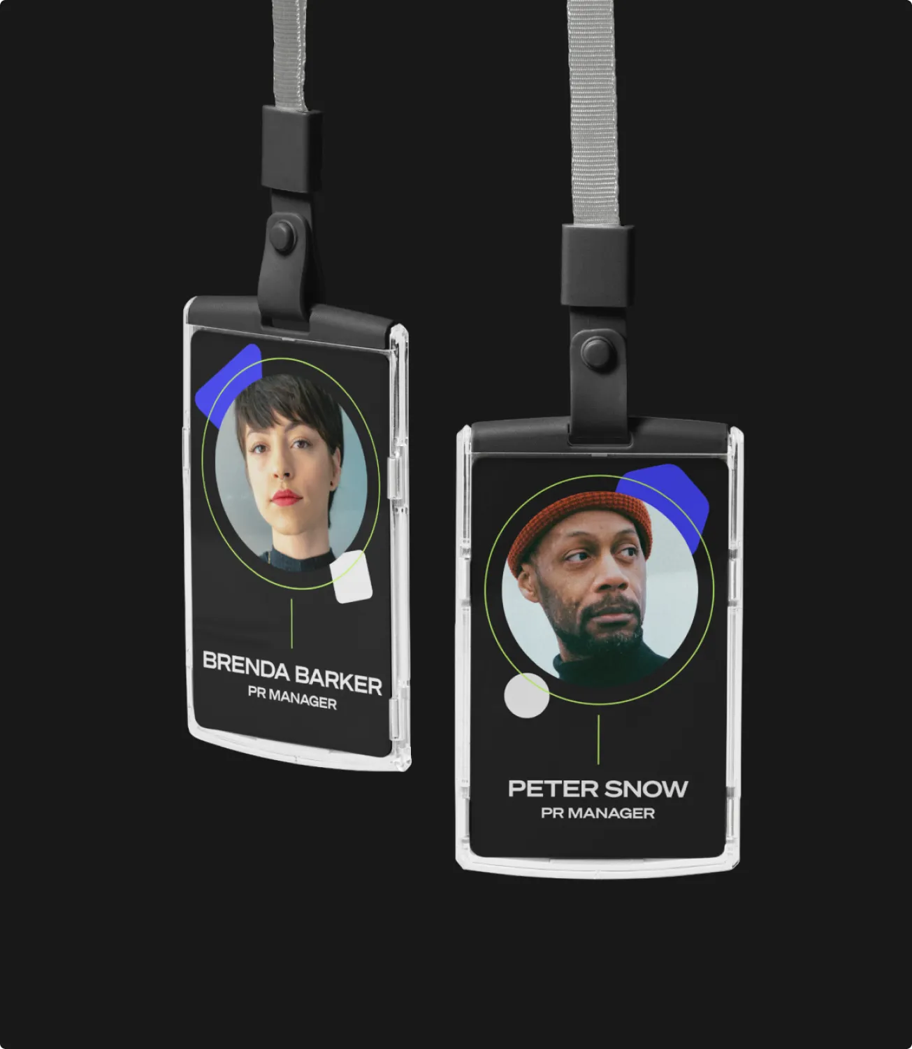Chuck badge lanyards with brand shapes