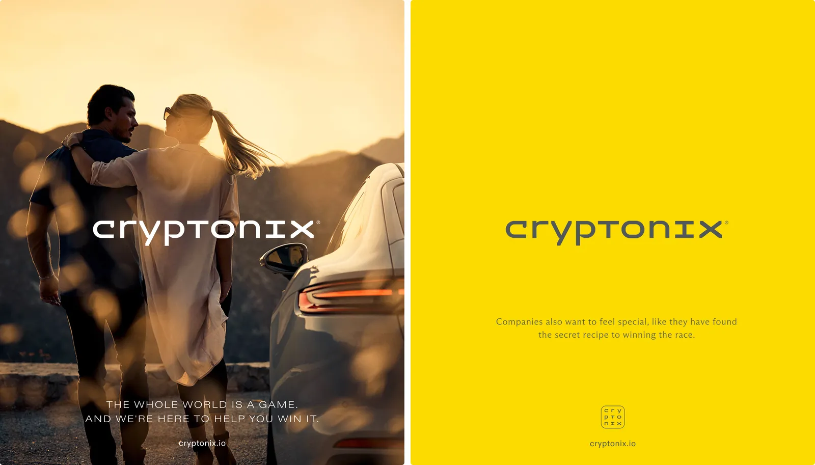 Cryptonix brand banner — the whole world is a game and we are here to help you win it