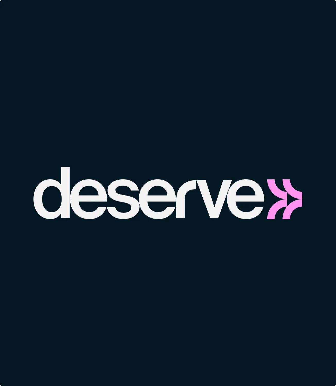 Deserve logotype on dark navy