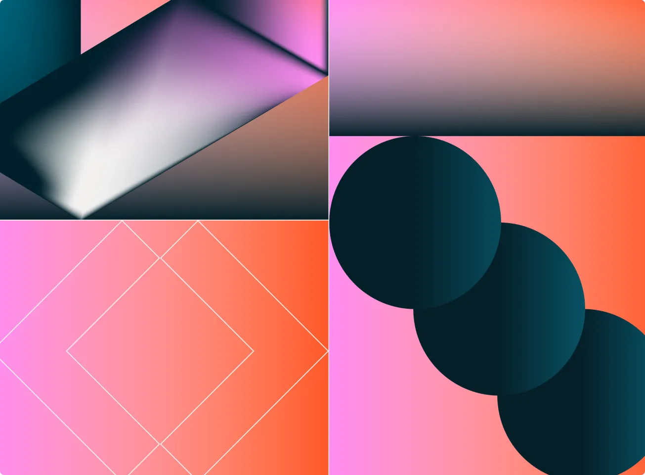 Deserve brand poster with gradient shapes