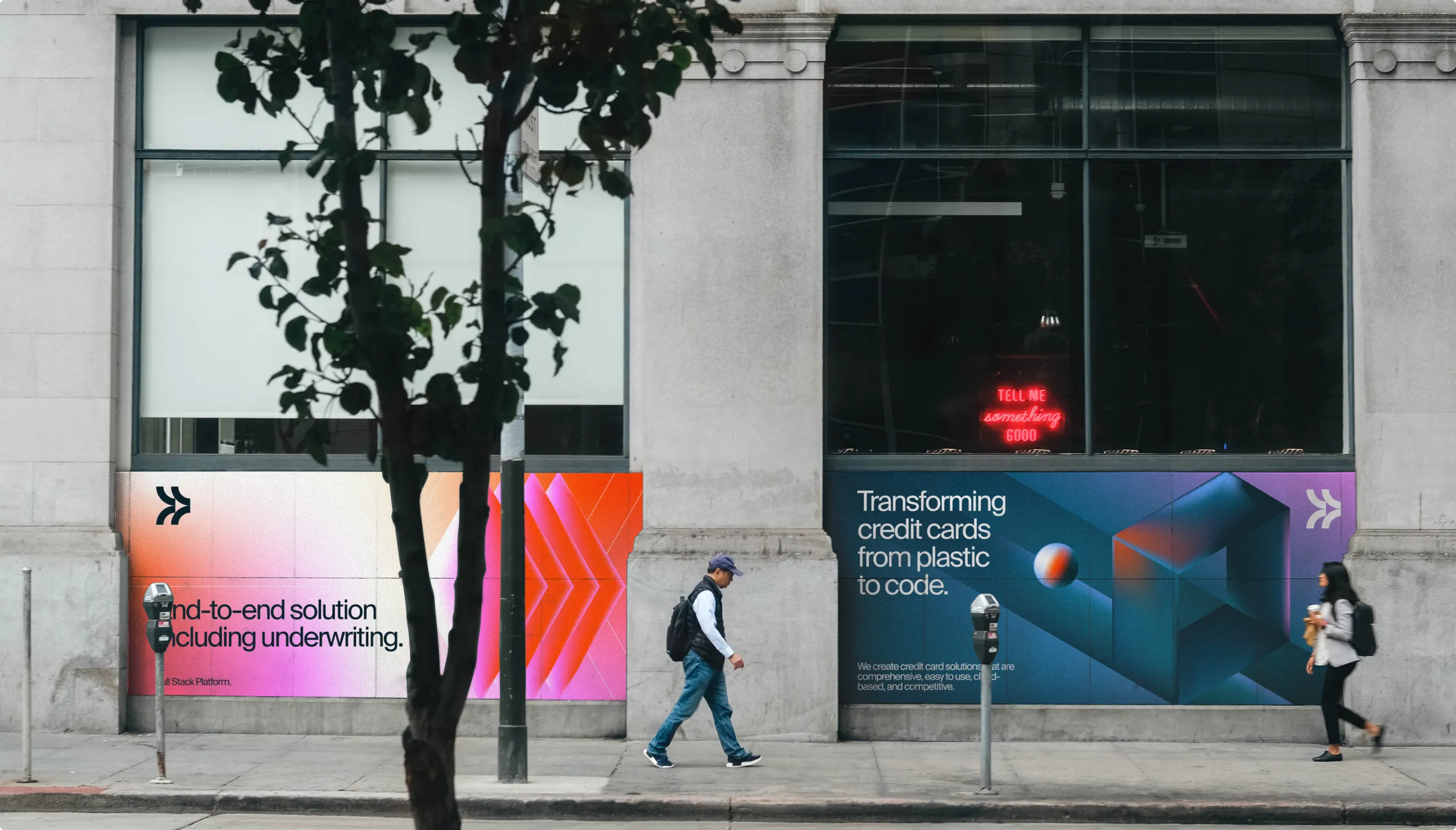 Deserve outdoor campaign on a storefront wall