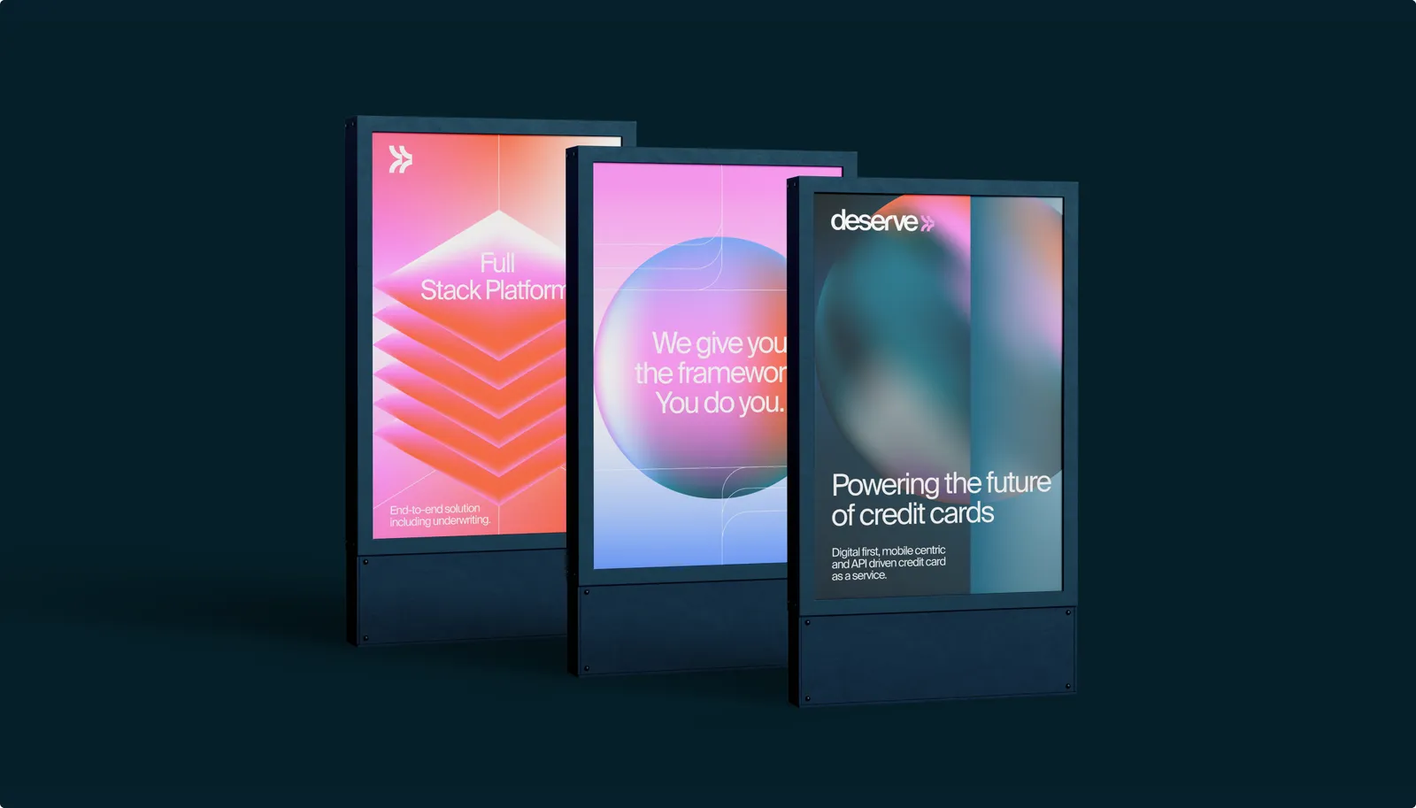 Deserve city banners with gradient brand visuals