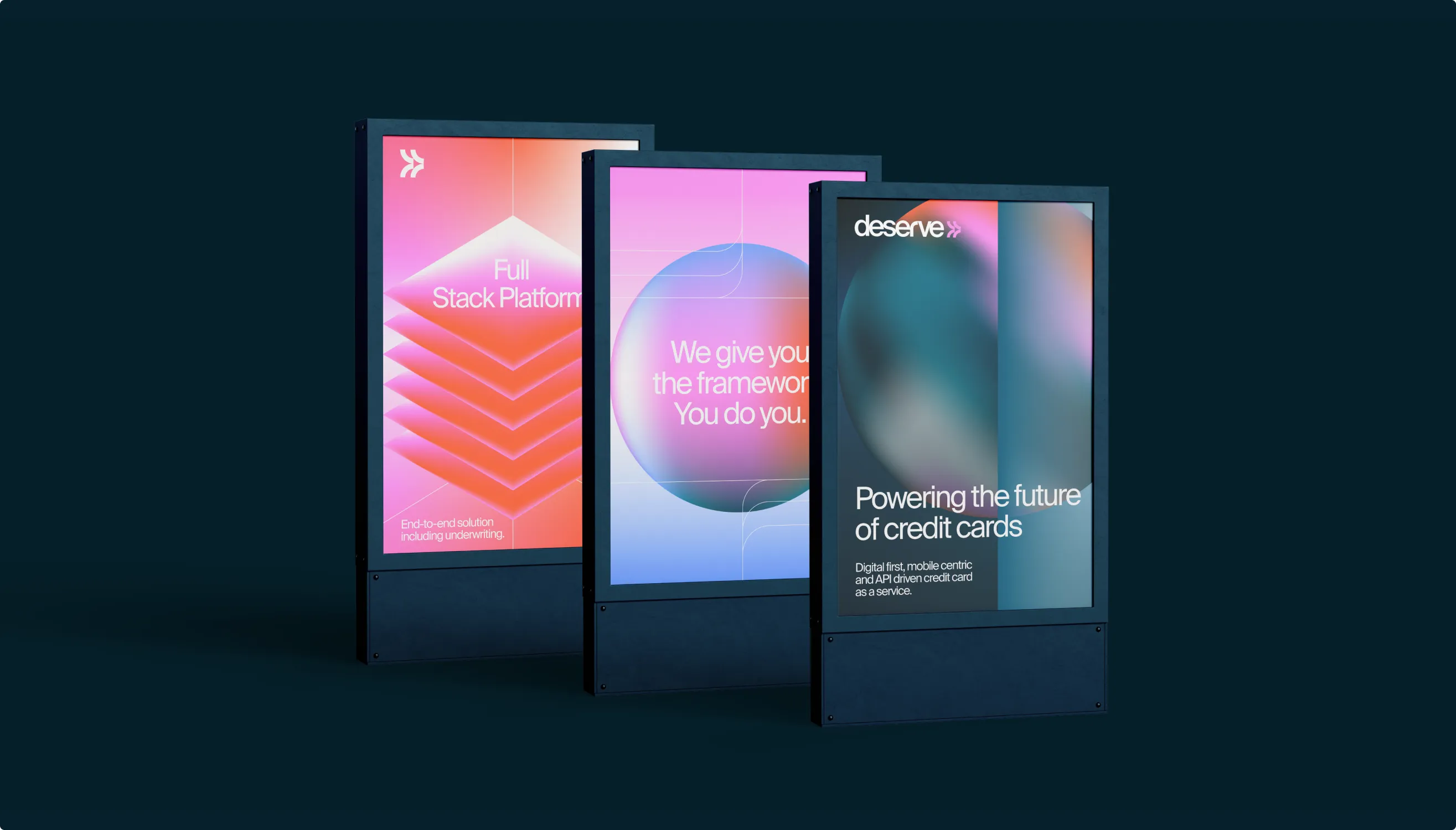 Deserve city banners with gradient brand visuals