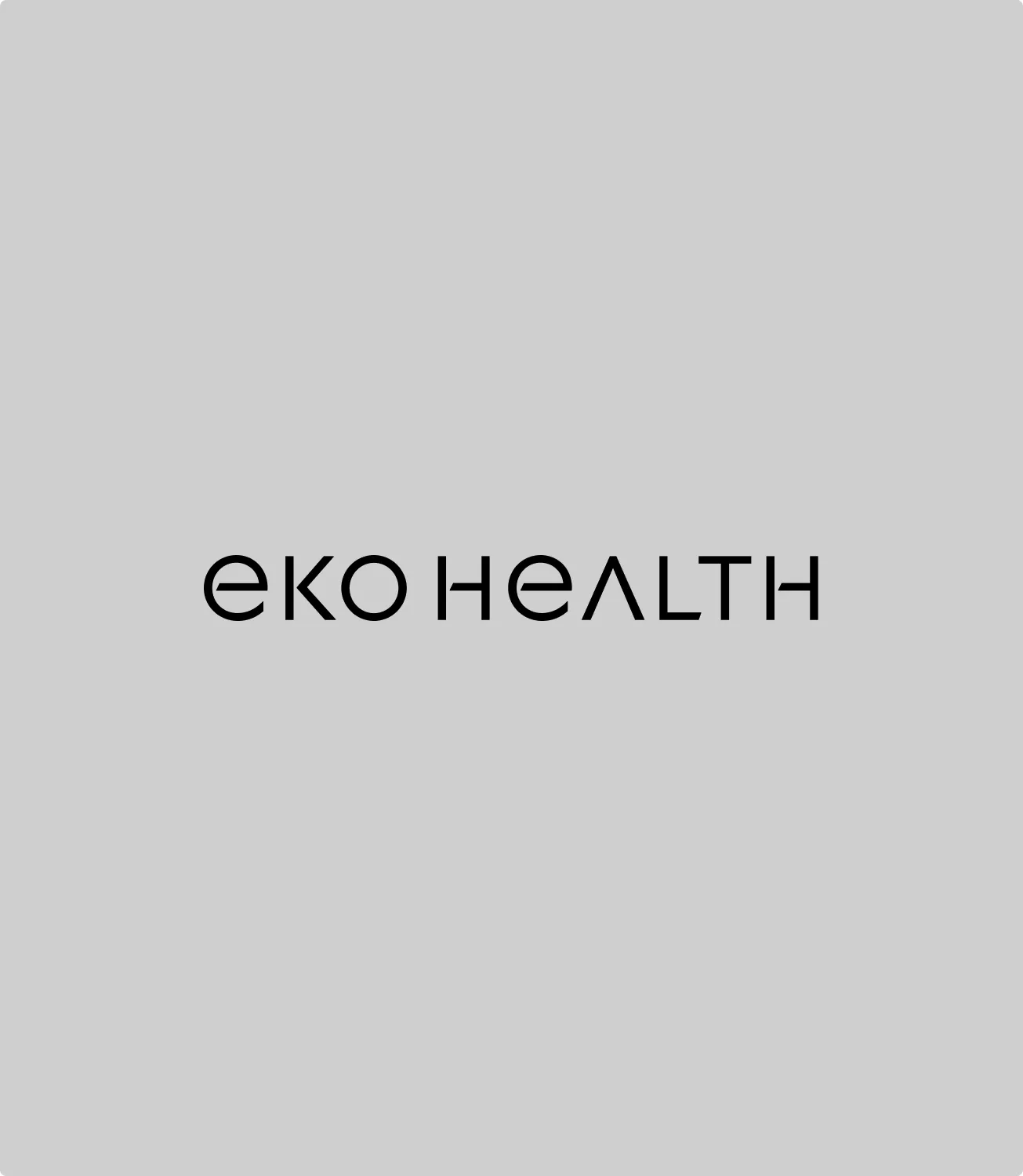 Large eko HEALTH wordmark on a light gray background
