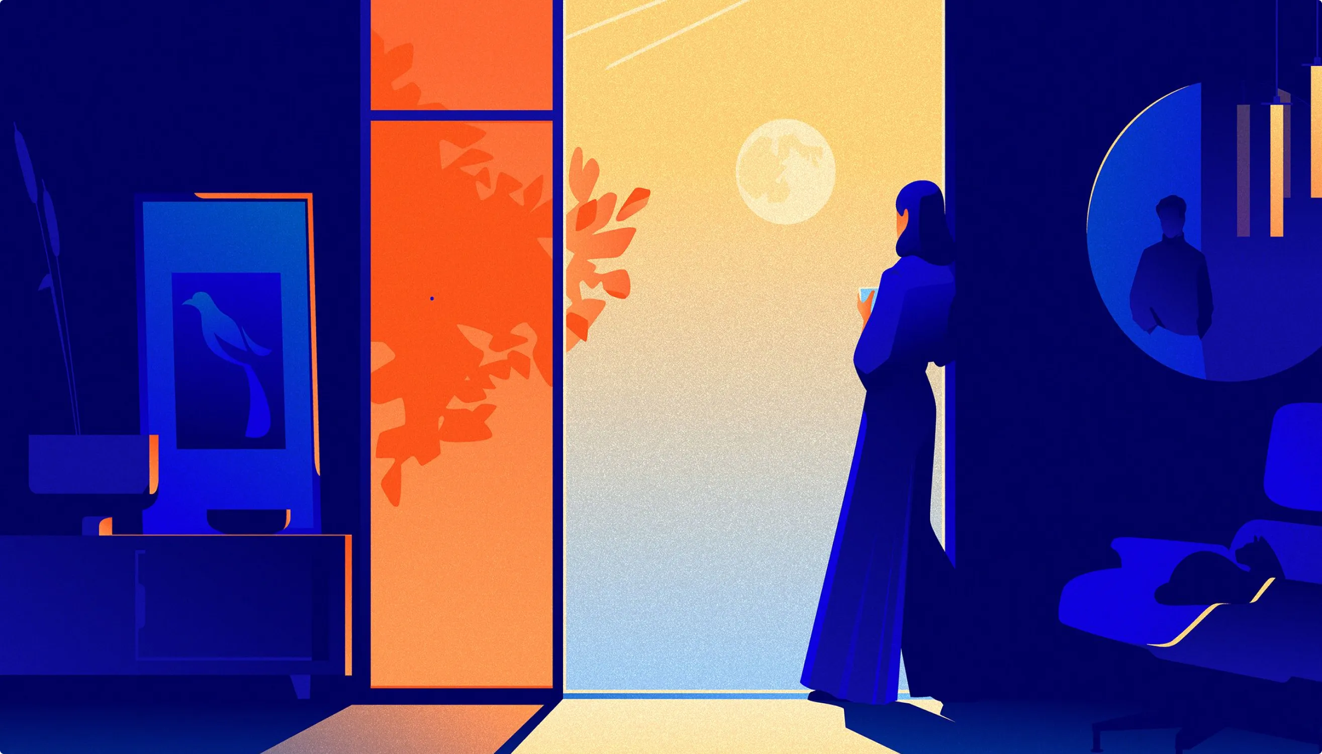 Futurproof billboard with golden-hour palette