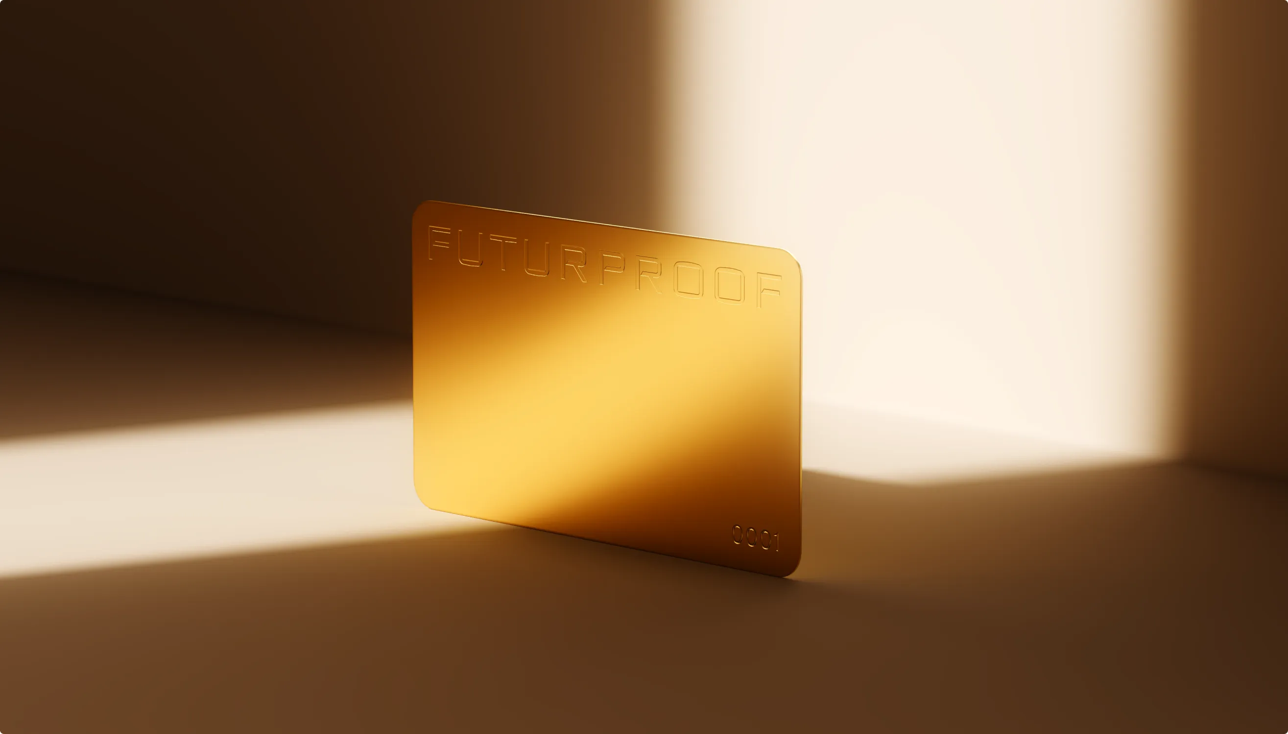 Futurproof brand card with sun motif