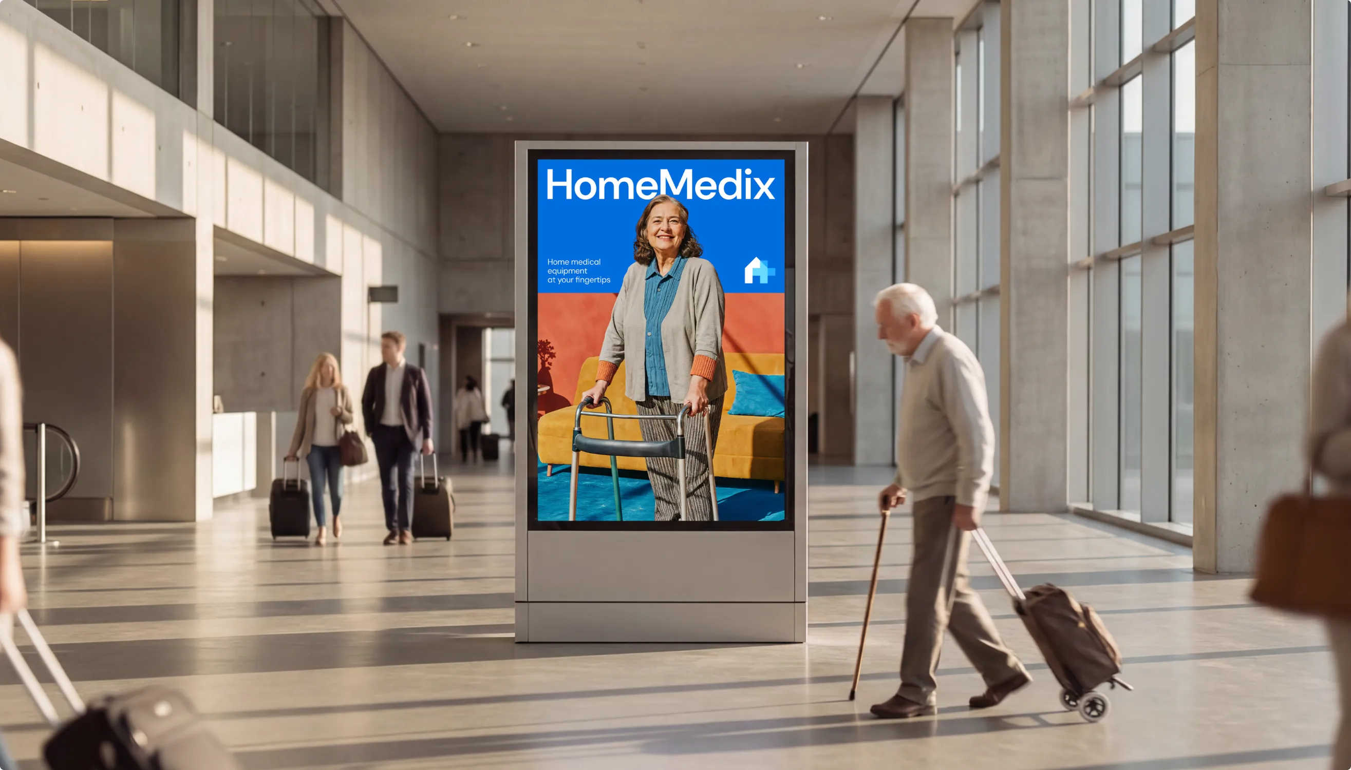 HomeMedix out-of-home advertising in an airport