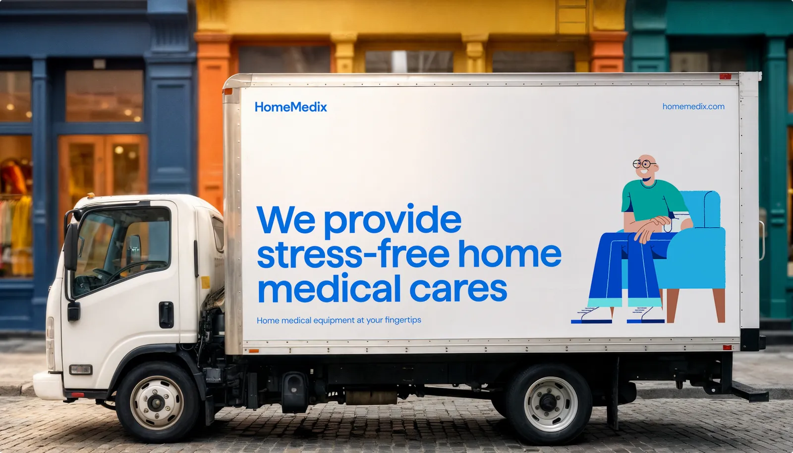 HomeMedix delivery truck: we provide stress-free home medical care