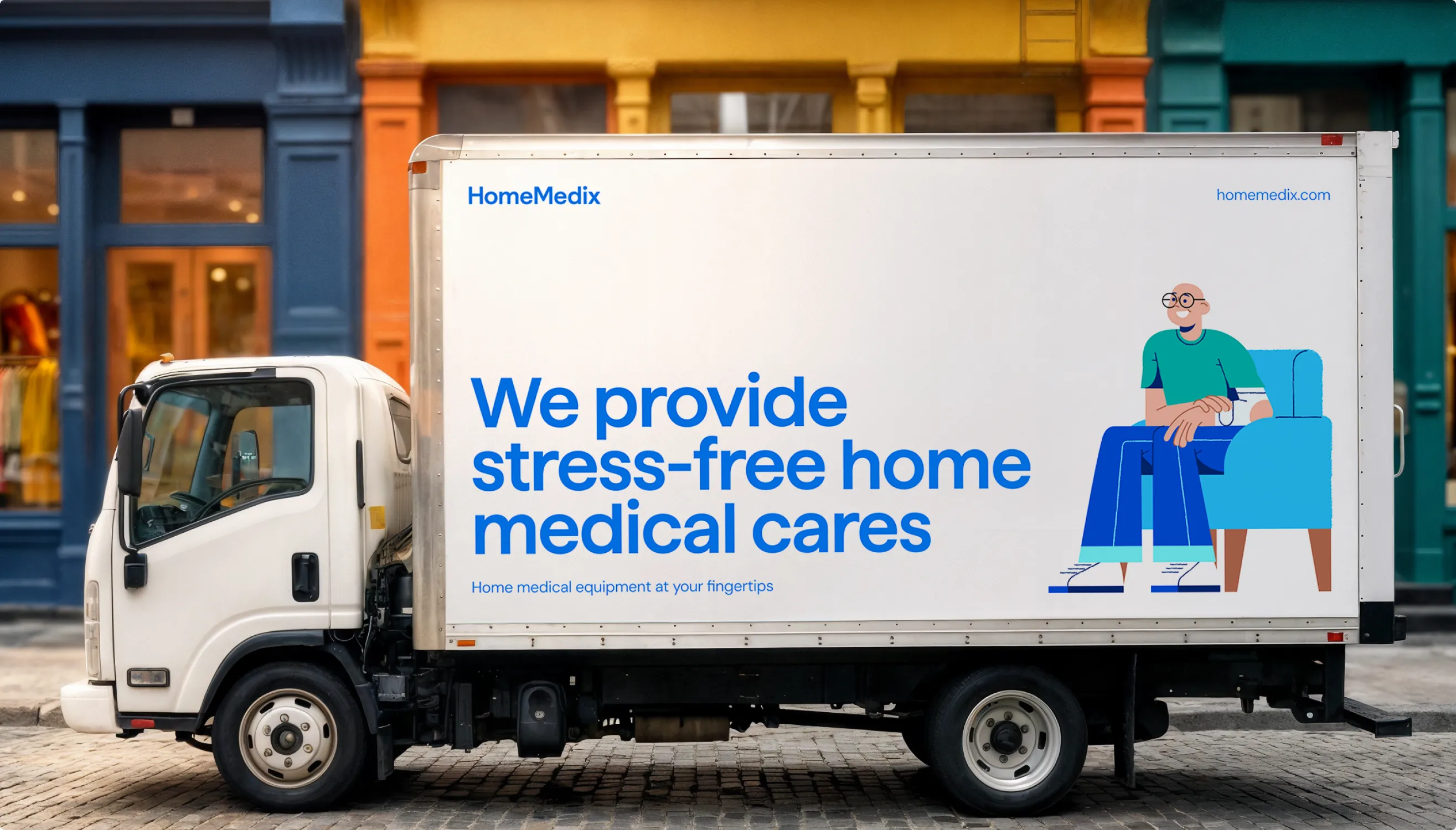 HomeMedix delivery truck: we provide stress-free home medical care