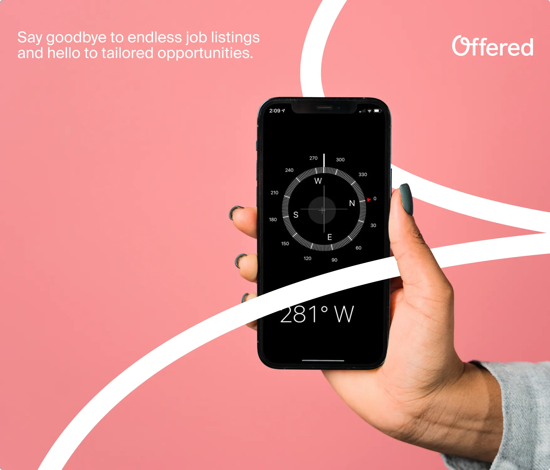 Offered app on a phone with tailored opportunities