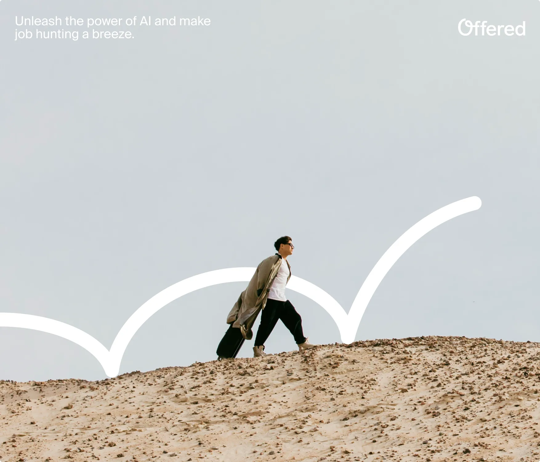 Unleash the power of AI — brand visual with path line