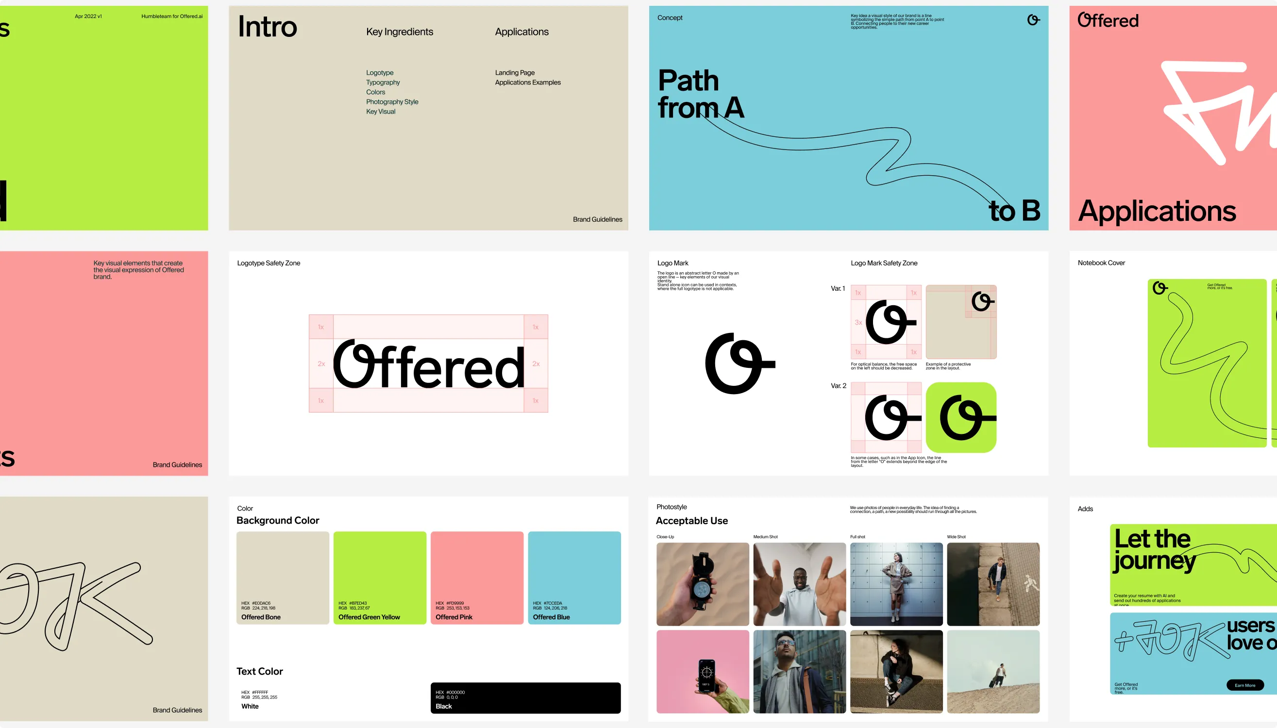Offered brand guidelines: color, concept, logo mark, photostyle