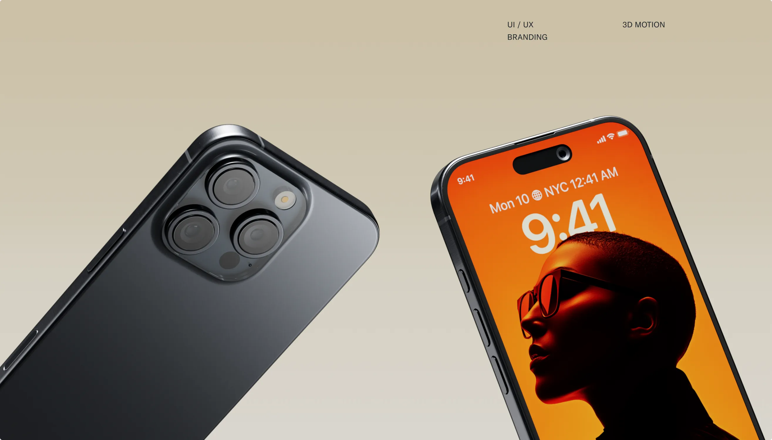 Two Tally smartphones, the front one showing an orange lock screen portrait