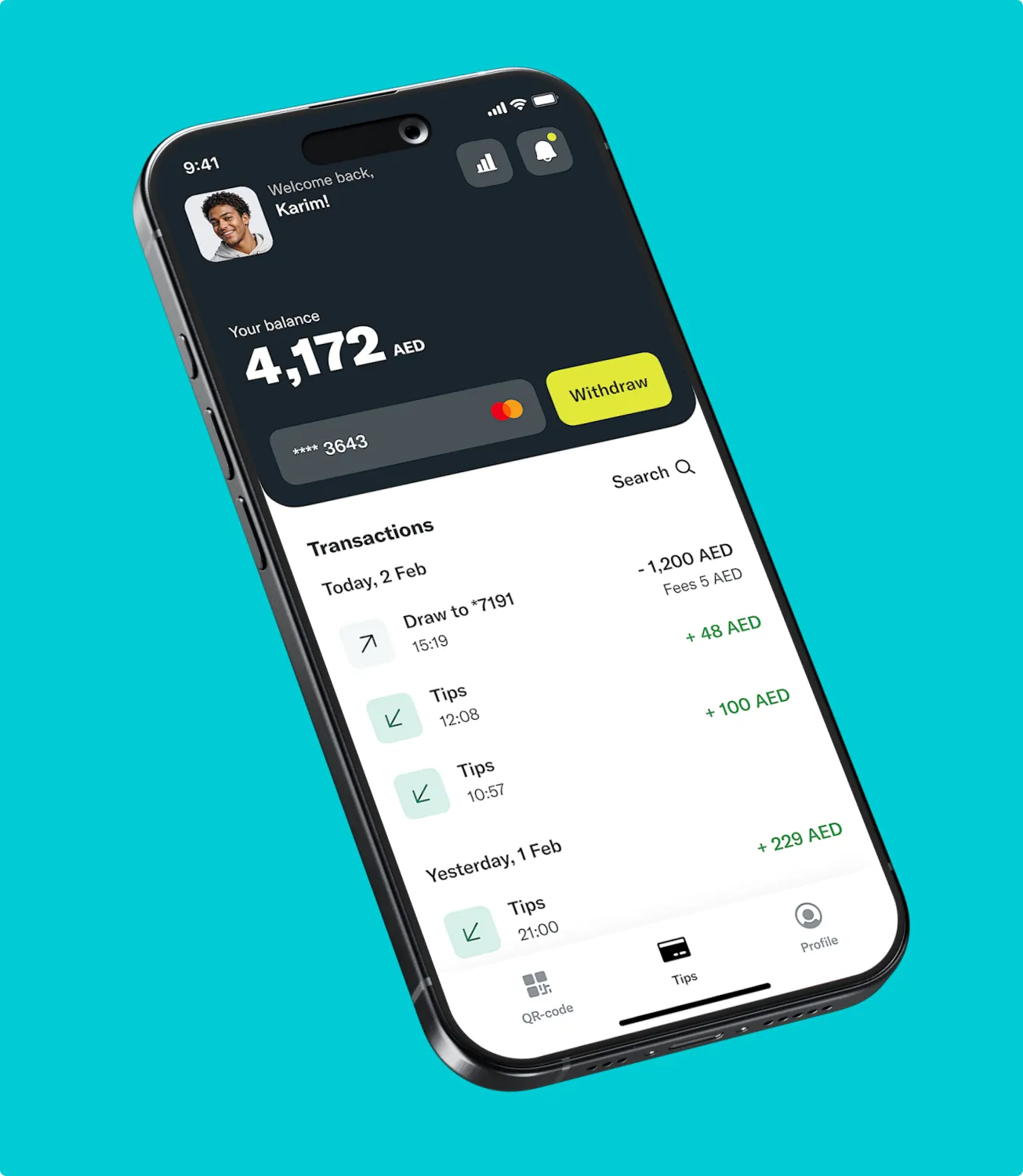 Tally app on a smartphone screen