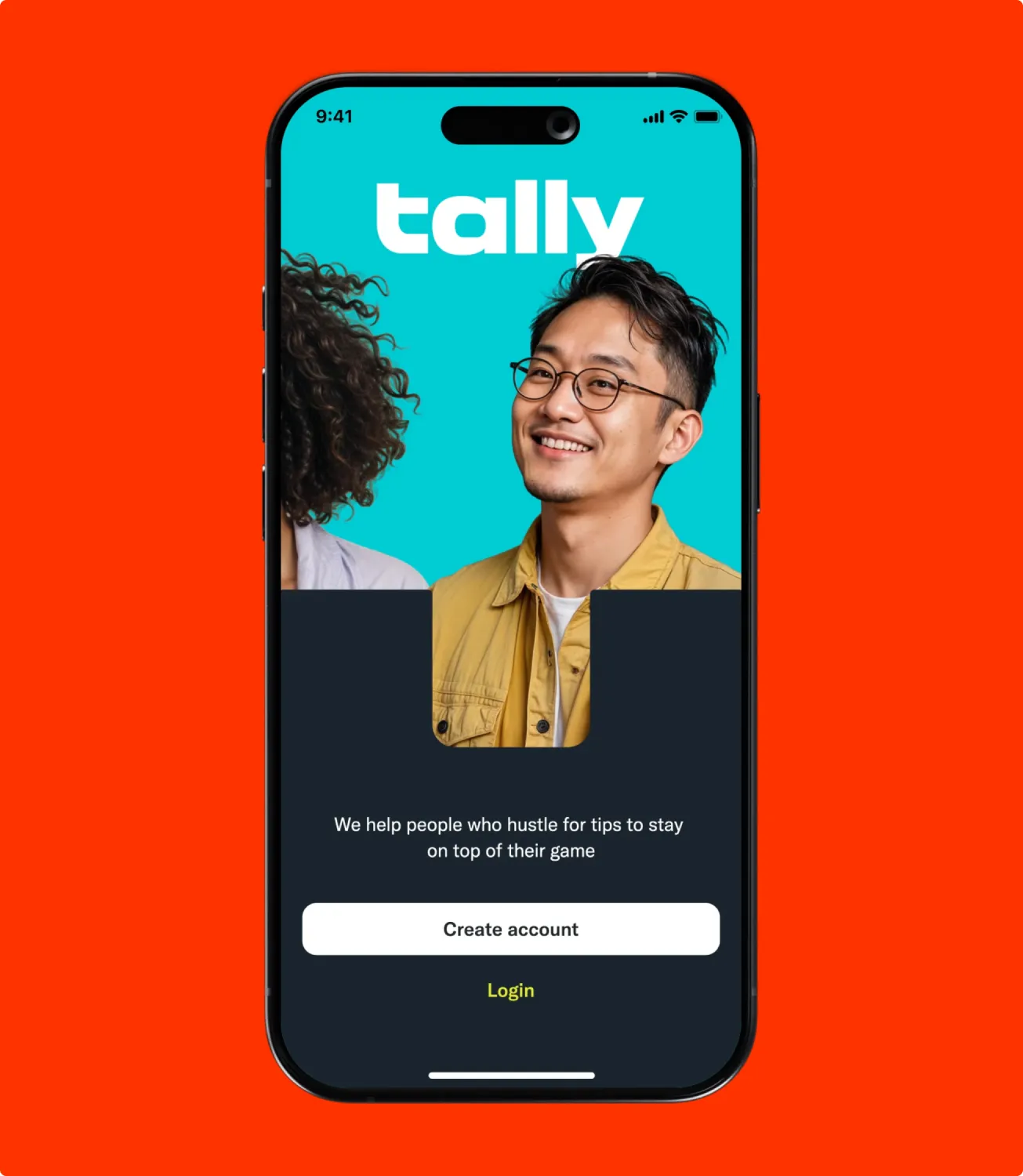 Tally mobile app screen on a phone