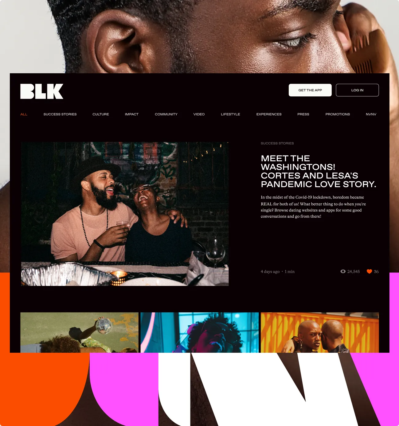BLK community website with a Meet the Washingtons success story