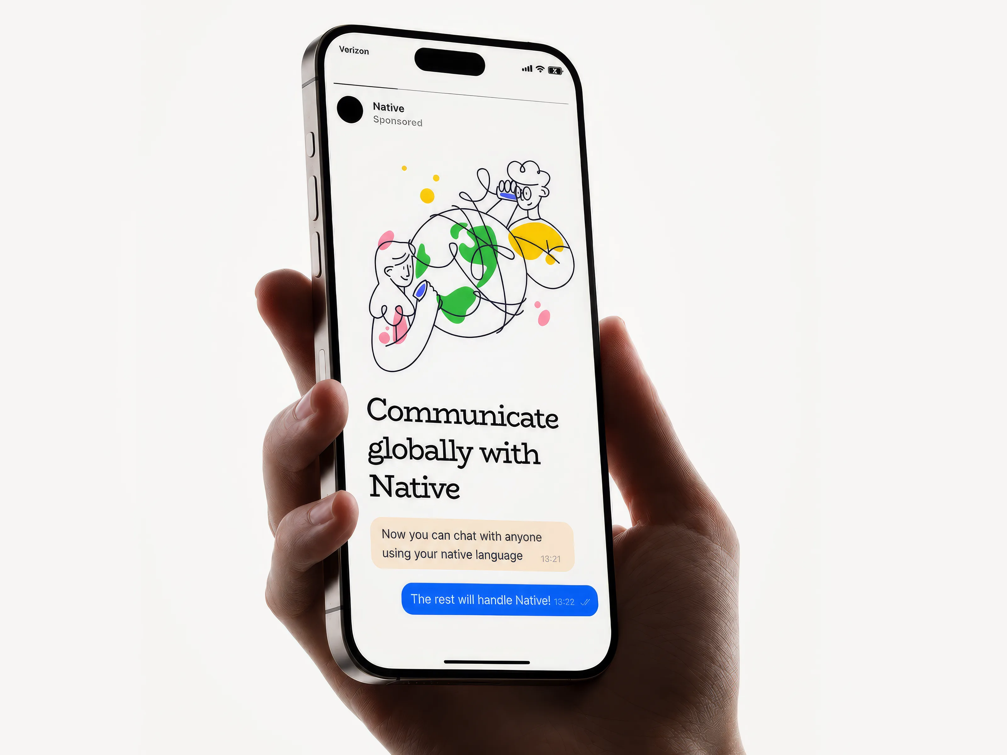 The Native chat app on a phone
