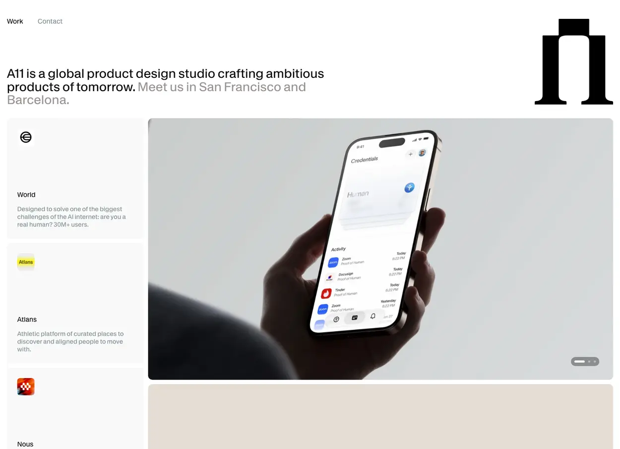 The A11.studio website