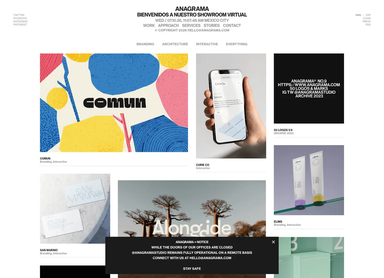 The Anagrama website