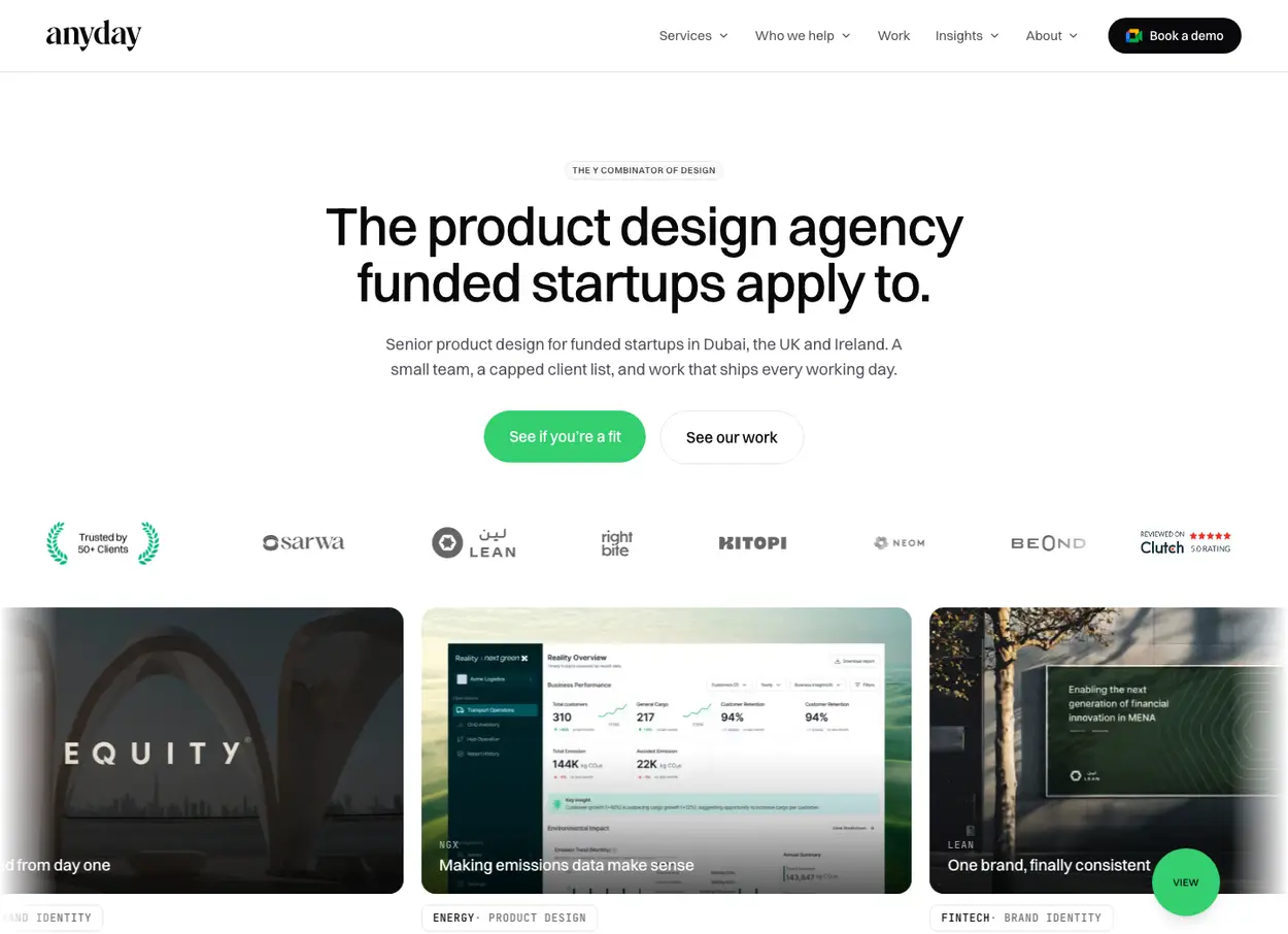 The Anyday Design website