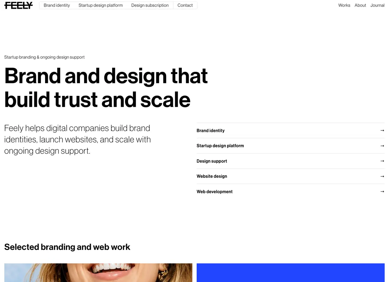 The Feely Studio website