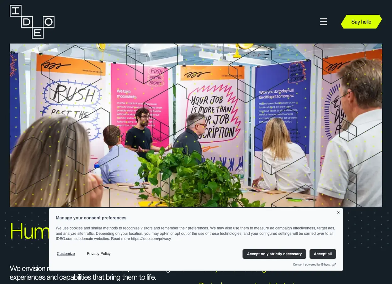 The IDEO website