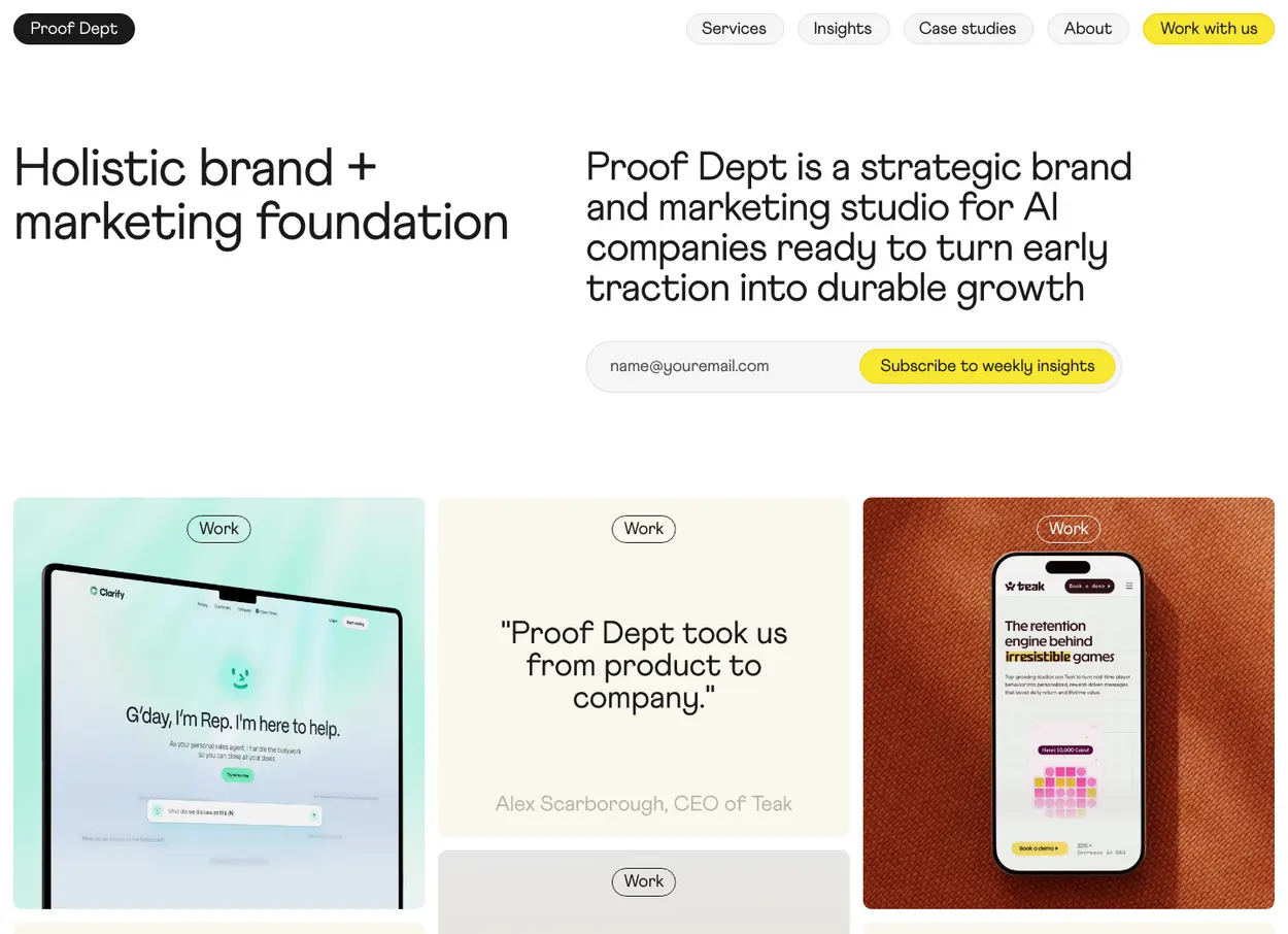 The Proof Dept website