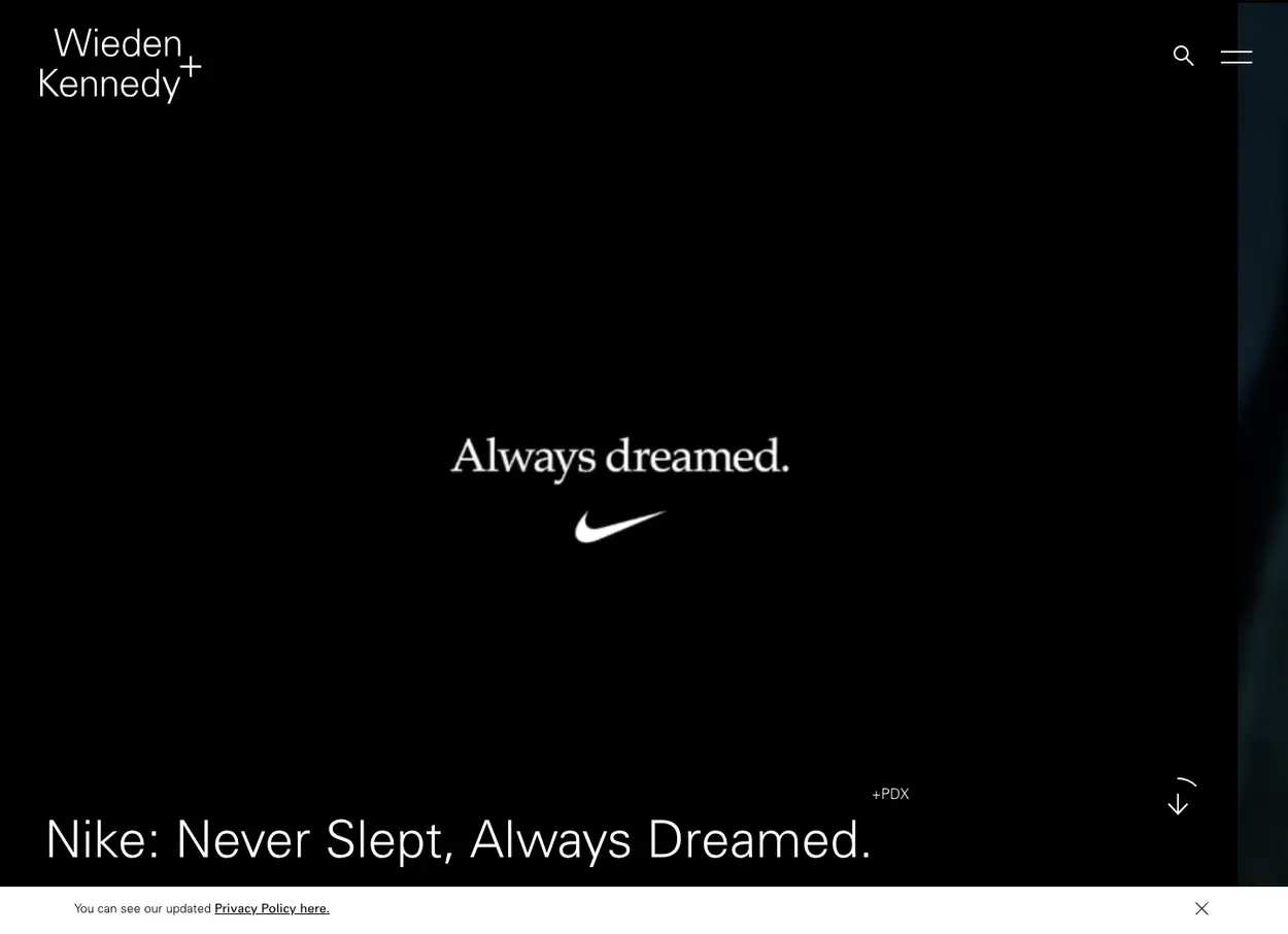 The Wieden + Kennedy website