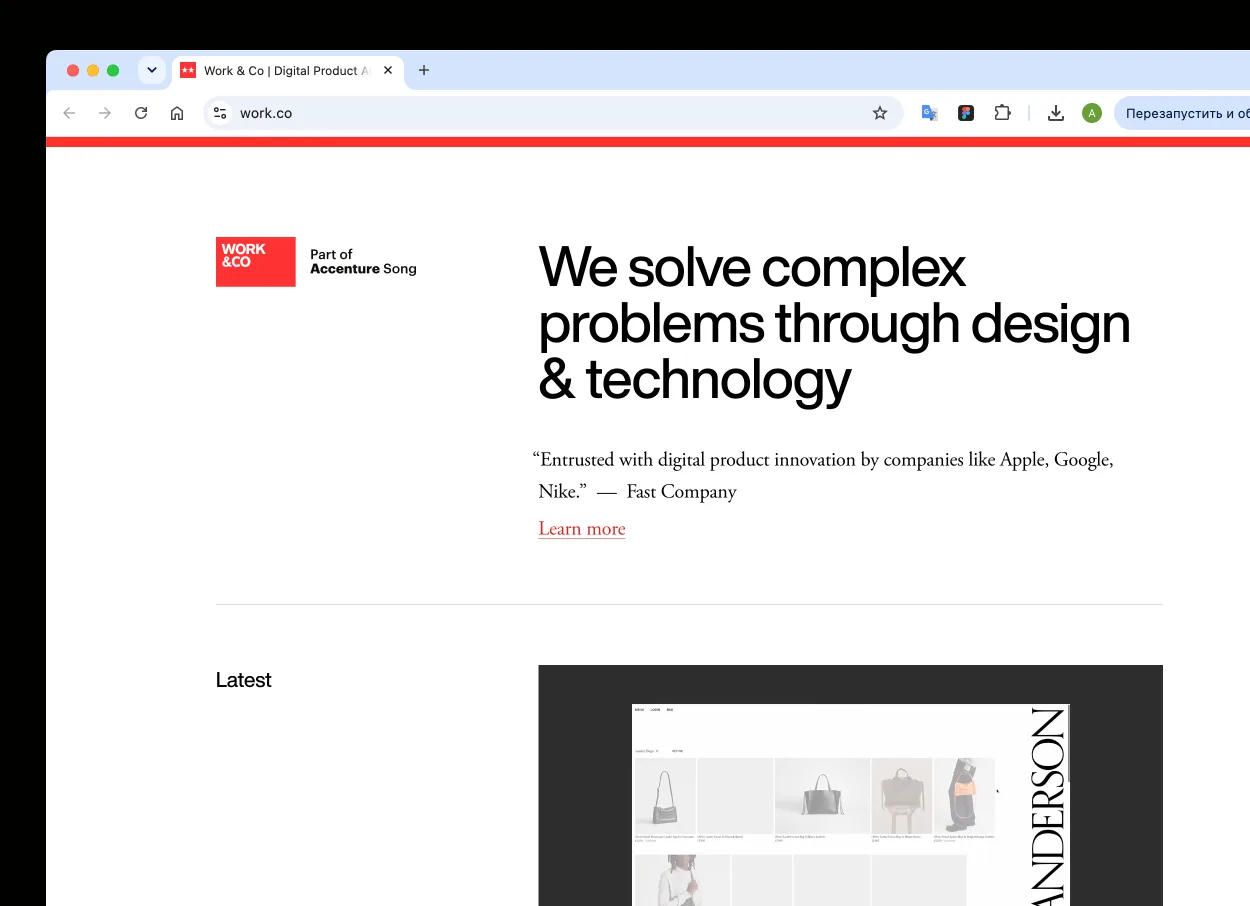 The Work & Co website